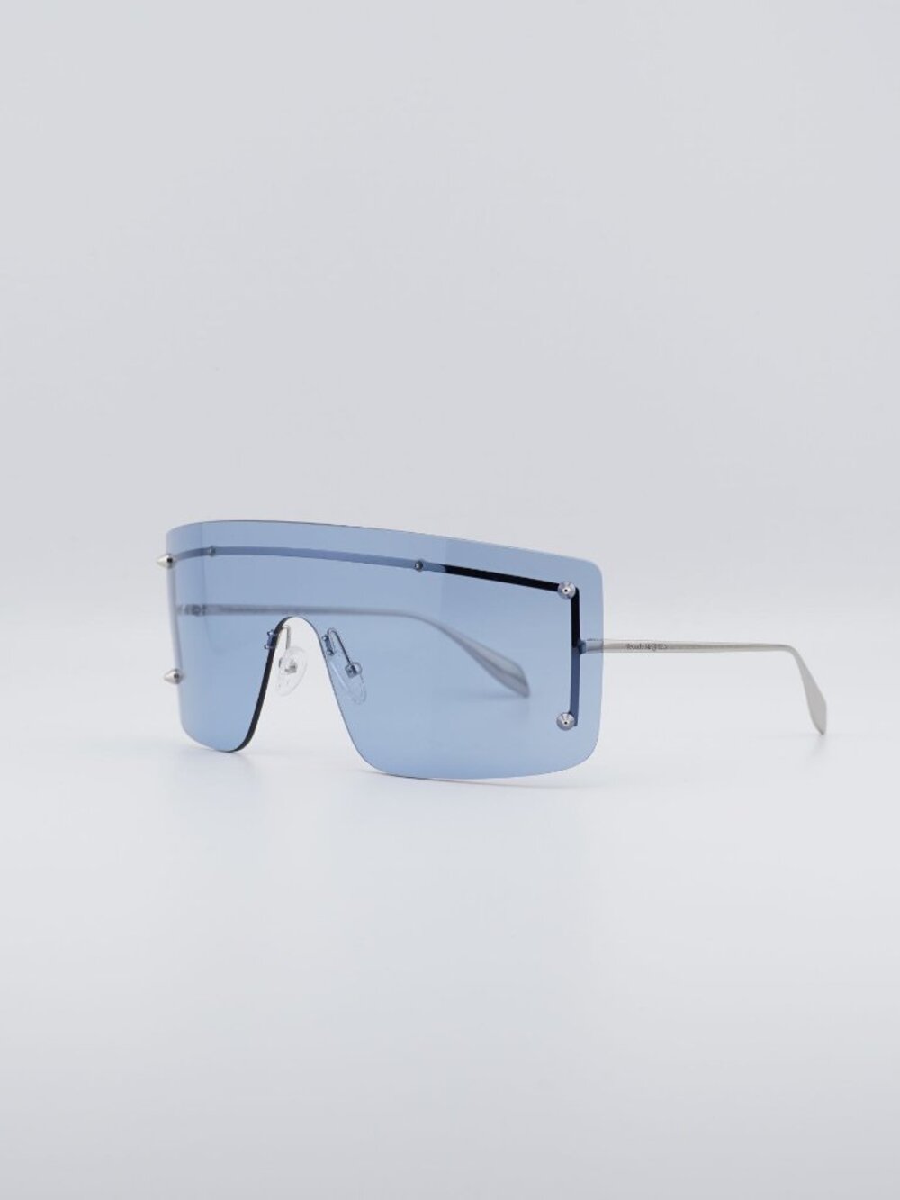 Alexander McQueen AM0412S 004 Sunglasses Silver Shield Frame